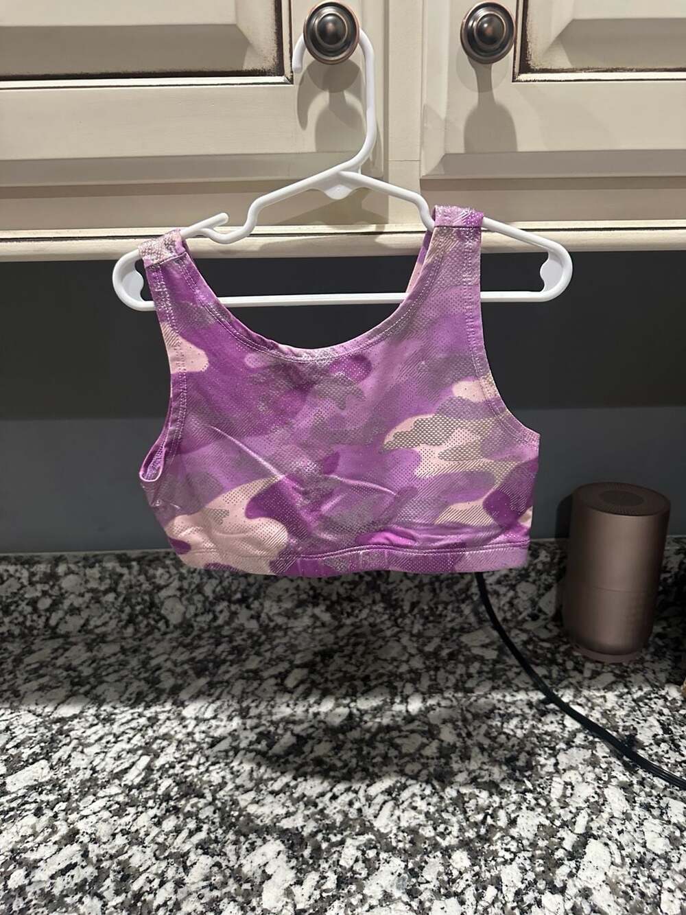 Justice Sports Bra Size 10 Purple Silver Camo Activewear